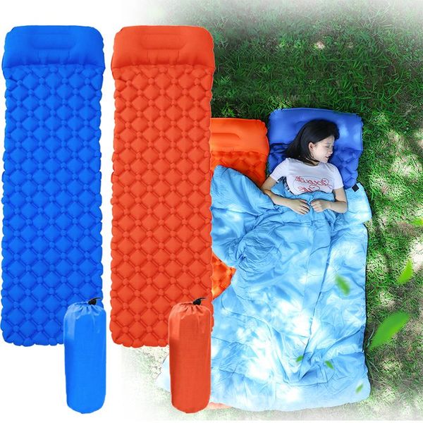 

outdoor pads camping inflatable cushion with pillows waterproof and moisture-proof sleeping pad ultralight travel folding bed mat