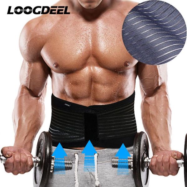 

waist support loogdeel high elastic compression belt weightlifting fitness exercise protection sports protective, Black;gray