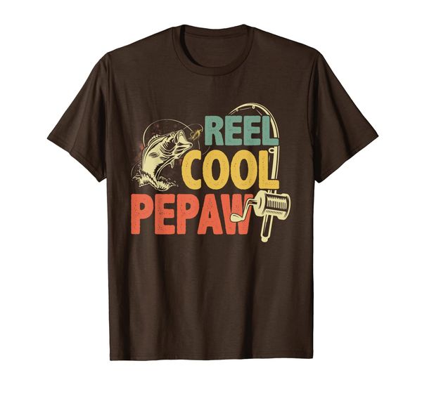 

retro vintage reel cool pepaw t-shirt gift for father's day, White;black