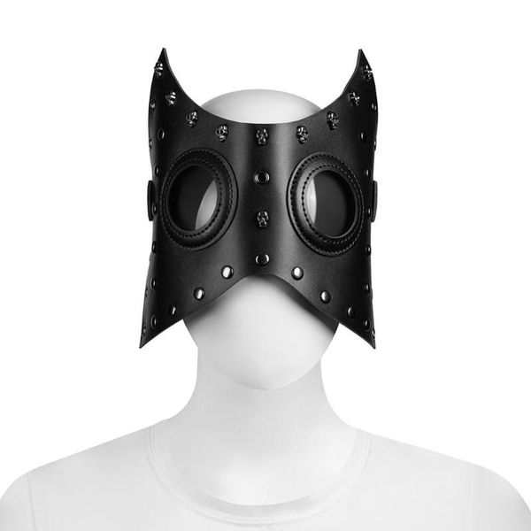 

party masks 2021 black pu leather halloween role playing game punk rock gothic mask carnival makeup anime cosplay prop