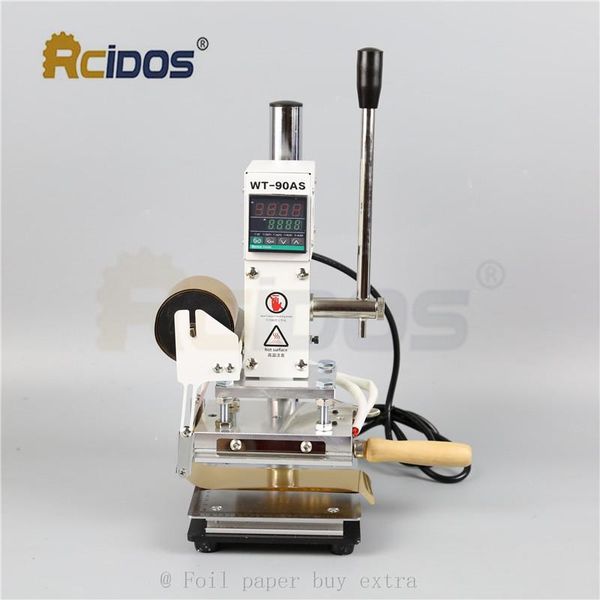 

craft tools wt-90ds+t type brass letters rcidos stamping machine,leather bronzing, foil machine,110v/220v,with roll holder