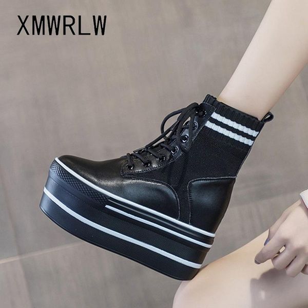 

women's platform boots fashion high heels ankle for women shoes 2021 autumn winter sock boot, Black