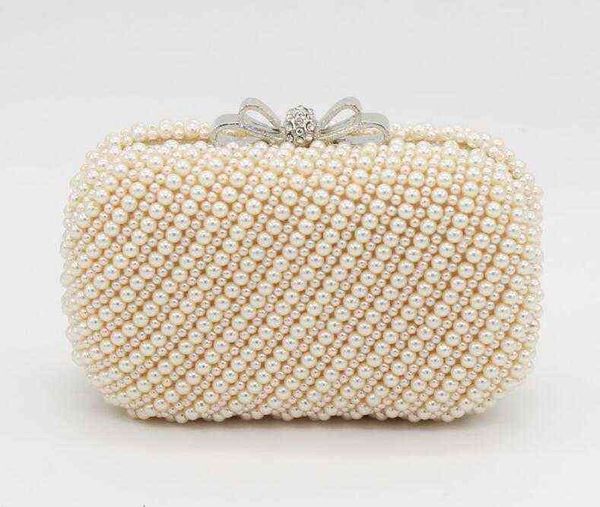 

sweet bow women's bag handmade diamond inlaid bridal evening pearl dinner
