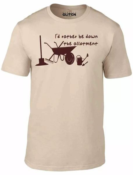 

id rather be down the allotment t-shirt - funny t shirt gardening garden dad veg, White;black