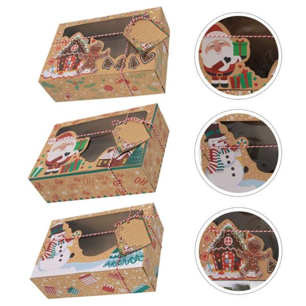 

gift wrap 1 set christmas cookie boxes kraft paper with clear window
