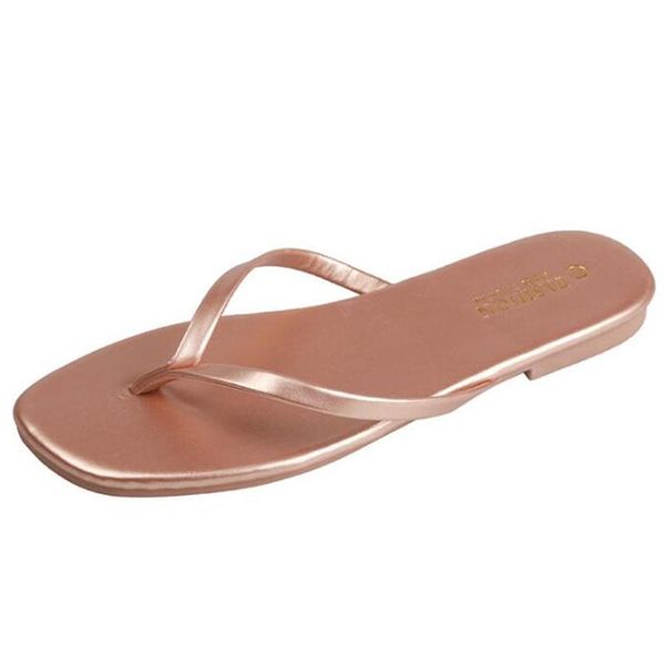 

slippers simple women summer flat shoes solid color beach wild wear non-slip flip flops chanclas hy338, Black