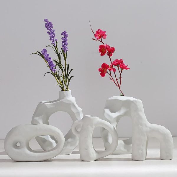 

vases fashion white ceramic vase simple dining table living room decorations home furnishings dried flowers flower arrangement