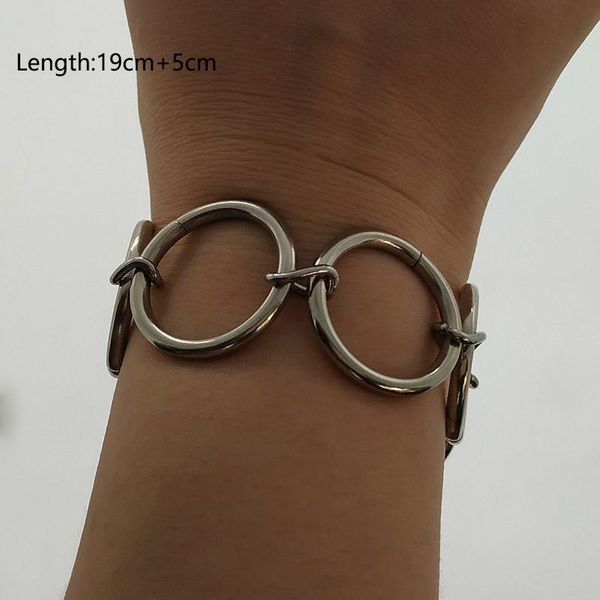 

link, chain bracelets punk rock silver chunky statement trendy jewelry gift, Black
