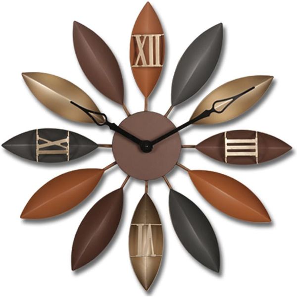

metal modern wall clock silent art flower nordic style creative vintage unique zegar scienny home decoration by50wc clocks