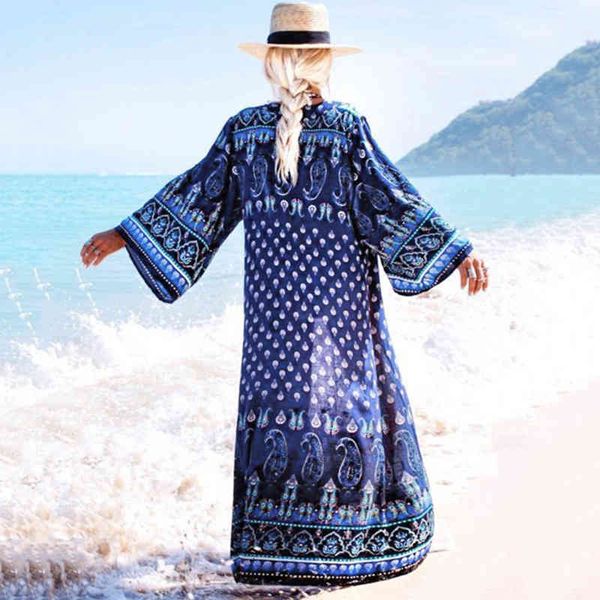 

big sleeve beach kimono swimwear print swimsuits cove-up boho summer long cardigan holiday slim bikini outing, White;black