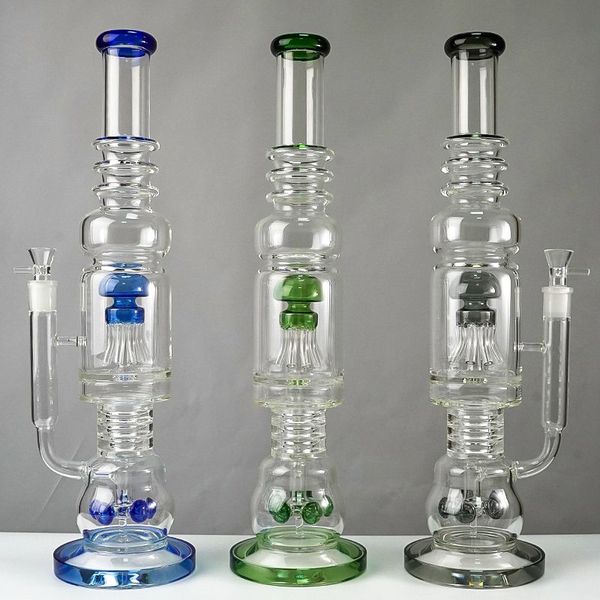 Narghilè unici Big Thick Glass Bong Tubi per l'acqua a tubo dritto 8 Arm Tree Octopus Mushroom Cross Perc Oil Dab Rigs