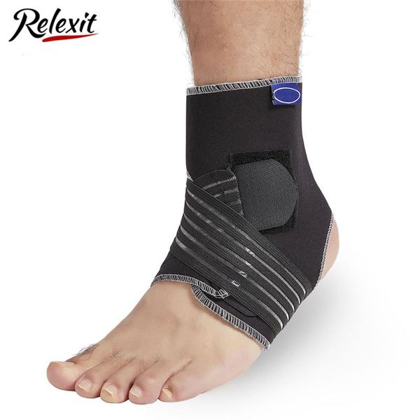 

ankle support sports pad protection compression brace adjustable elastic bandage guard foot straps wrap, Blue;black