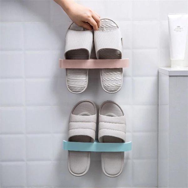 

hooks & rails bathroom wall mounted slippers hanger shoe organizer home storage rack can space saving hanging box