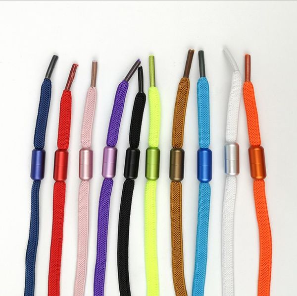 Elástico sem gravata Shoelace Semicircle Shoe Lace para crianças e tênis adultos Cadarços Quick Lazy Metal Locks Laces Sapatos Strings