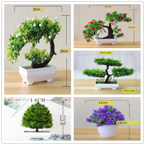 

decorative flowers & wreaths artificial plants diy simple bonsai small tree fake potted ornaments bathroom home decor el garden