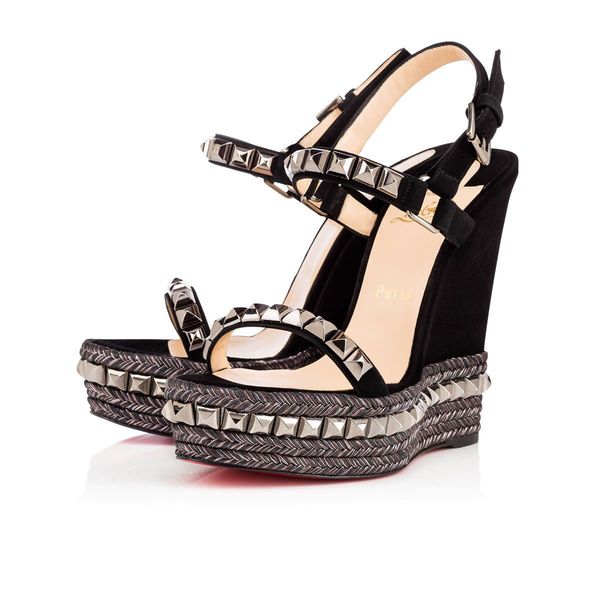 

functional classic gladiator sandals red bottom cataclou wedge sandals new designer women high heels, Black