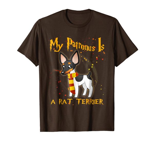 

my patronus is rat terrier - rat terrier dog gift t-shirt, White;black