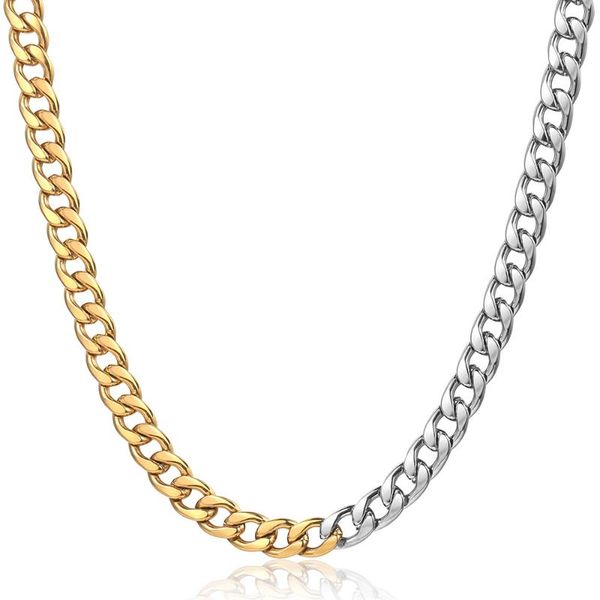 

chains 8mm chic gold silver necklace stainless steel cuban link chain necklaces for women mens hiphop jewelry gifts wholesale hdn323