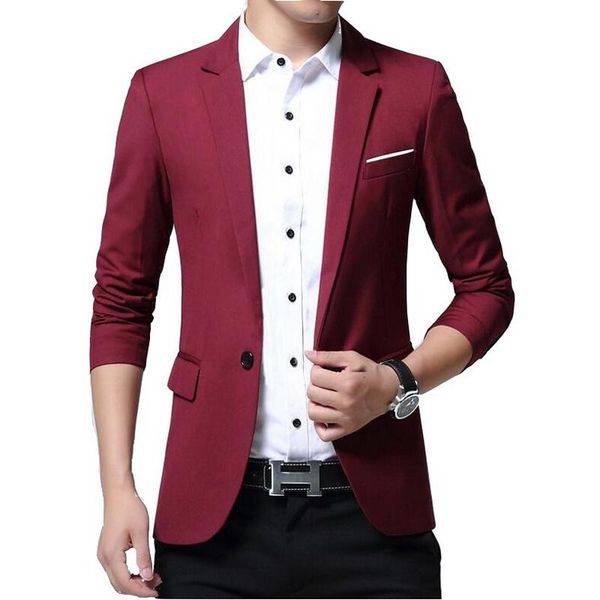 

men's suits & blazers men suit jacket spring two buckle blazer fashion cotton large size slim casual, White;black