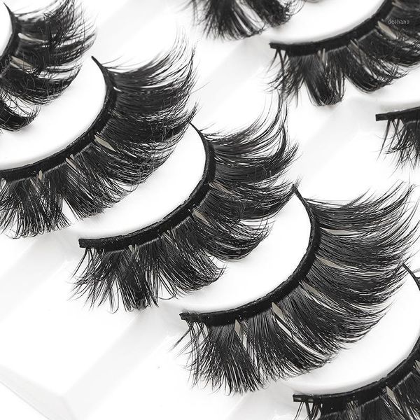 

5/8 pairs 3d mink lashes 25mm false eyelashes natural faux dramatic volume extension eyelash silk makeup1