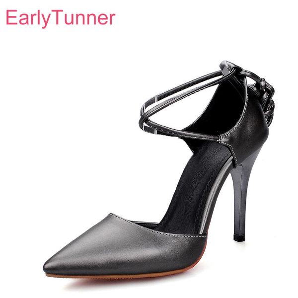

brand rome dark gray white women wedding sandals lady gladiator pumps shoes stiletto heel eh19 plus big size  32 45, Black