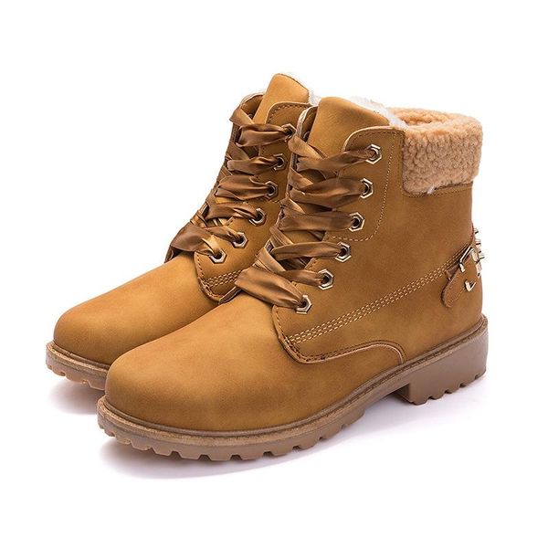 

boots 2021 winter cotton women thickened warm snow rivet short, Black