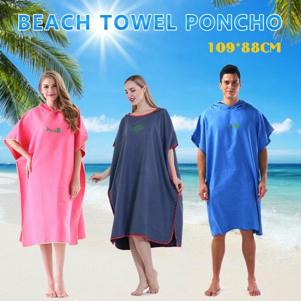 

cover-ups microfiber beach towel with cloak changing robe poncho hooded bath quick dry bathrobe for outdoor surfing