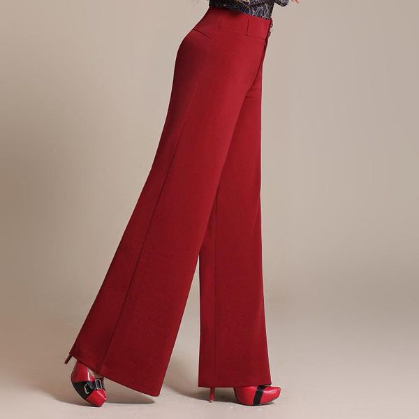 

women's pants & capris 2021 spring autumn trousers women large size 6xl wide leg fashion high waist fat, Black;white