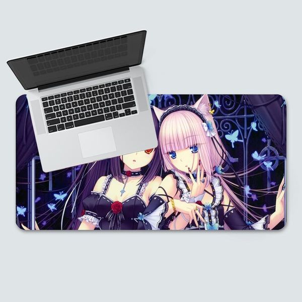

mouse pads & wrist rests anime mousepad chocola nekopara lovely girl locking edge gaming pad speed gamer durable lapnotebook desk mat