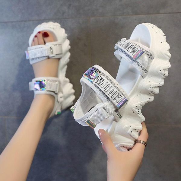 

sandals women's 2021 summer fashion hook&loop gladiator shoes platform women beach comfortable sandalias mujer, Black