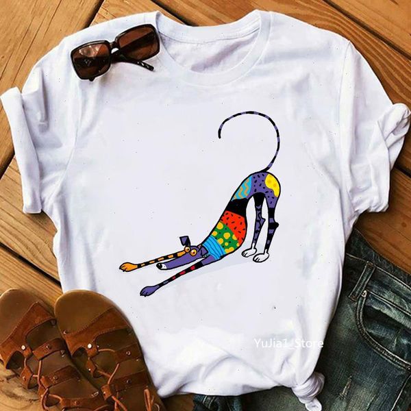 

funny t shirts women white black greyhound animal printed t-shirt femme dog lovers female tumblr