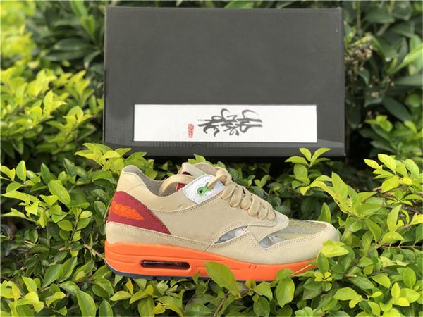 

shoes clot 1 kiss of death outdoor men women net deep red orange blaze chinese culture suede sports original