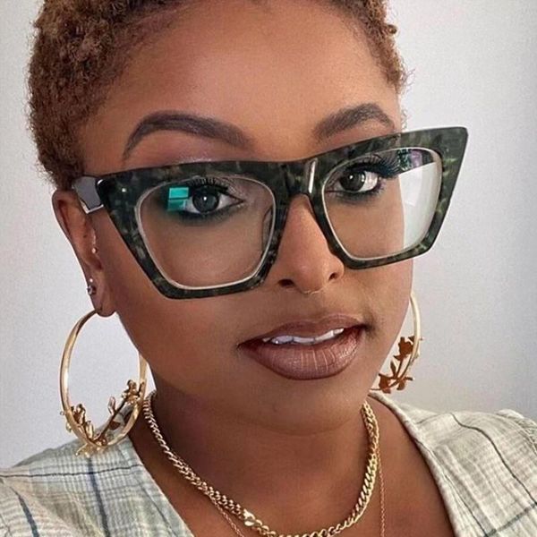 

fashion sunglasses frames seay cat eye oversized for women leopard print glasses vintage elegant eyewear trend retro shade, Black
