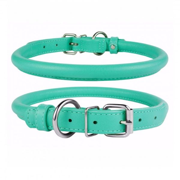 

round pet collar multi color size dog rope pu traction can collars & leashes