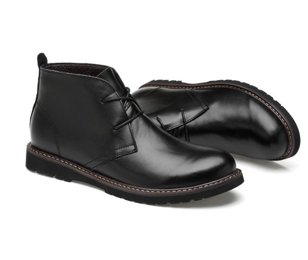 Erkekler Botlar Deri Kış Vintage Stil Ayak Bileği Boot Erkek Martens Lace Up Ayakkabı Moda Rahat Ayakkabılar Botas Hombre