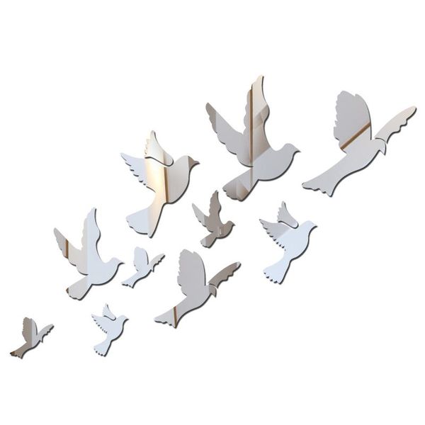 

acrylic multi-piece package pattern 3d sticker wall mirror stickers home decoration gift