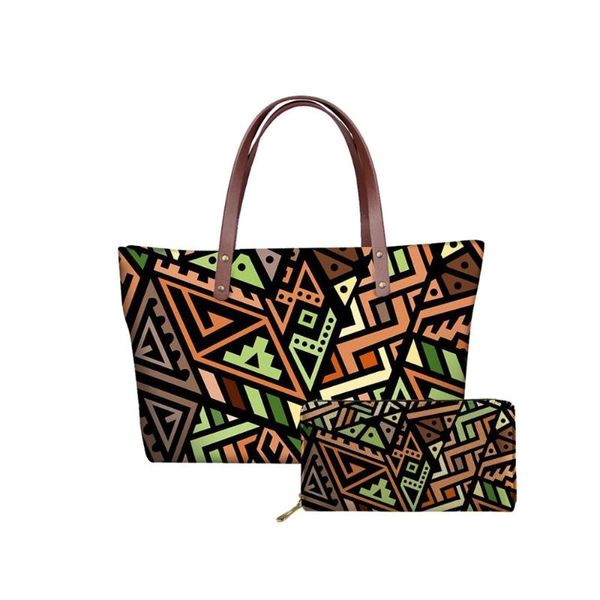 

polynesian traditional tribal handbags wallets for women custom travel bag purses 2 pcs/set customizable shoulder pouch duffel bags