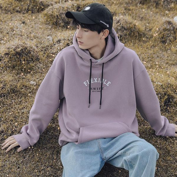 

men's hoodies & sweatshirts 2021 spring multicolor trendy letter print, Black