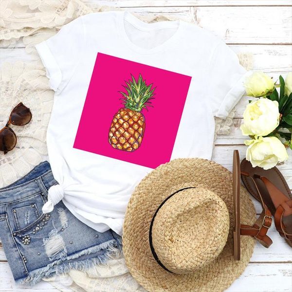 

men graphic fruit beach mens pineapple streetwear casual cartoon 90s lady tees print clothing female t shirt, White;black