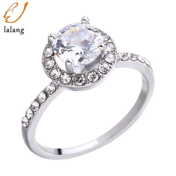 

wedding rings fashion luxury women engagement jewelry crystal zircon female finger flower, Slivery;golden