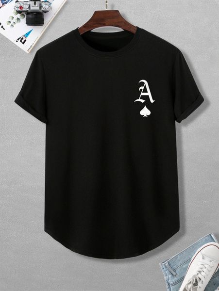 

men playing card print tee r0fe#, White;black