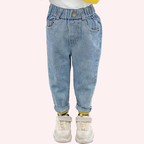 

jeans baby casual style for girls solid color toddler clothes, Blue