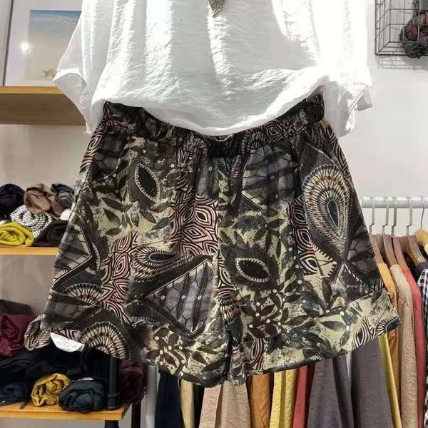 

women's shorts arrival summer korean style women loose casual elastic waist harem all-matched pants plaid print cotton linen w37 h, White;black