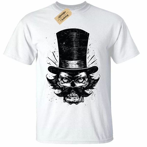 

The brawler t shirt man skull white, White;black