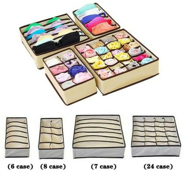 

foldable underwear sock bra tie draw divider organiser storage container box drawers