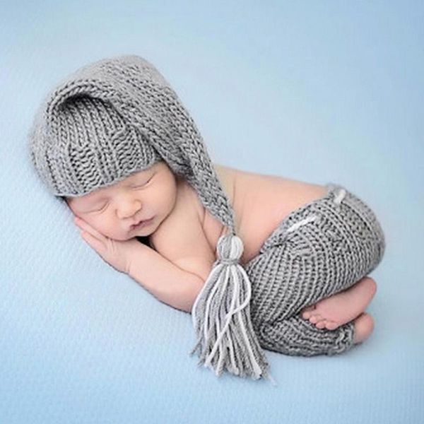 Set di abbigliamento Psc Maglione fatto a mano lavorato a maglia Born Baby Boys Girls Cute Crochet Knit Costume Prop Outfit Po PographyAbbigliamento