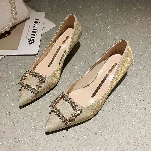 

dress shoes spring autumn bling daimond wedding party high heels female office point toe metal decoration pump 0i04, Black