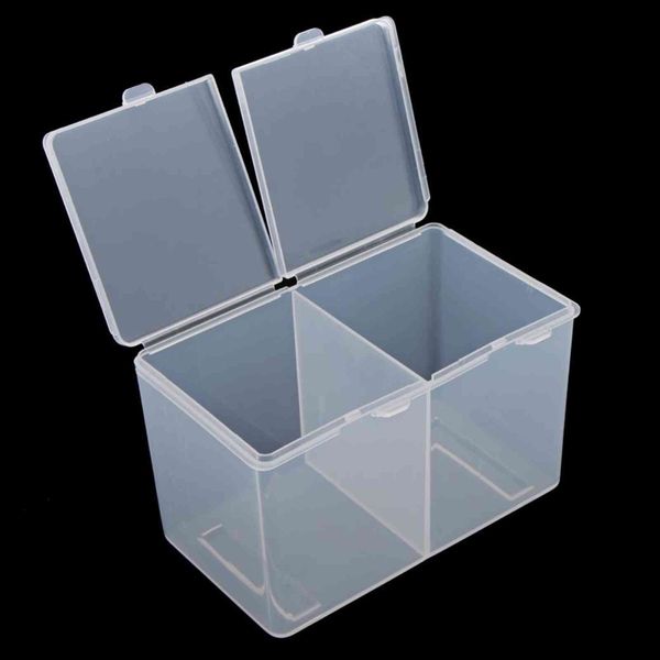 

2 slot clear makeup organizer cosmetic bag case storage box jars for cotton ball swap pads nail wipes dustproof