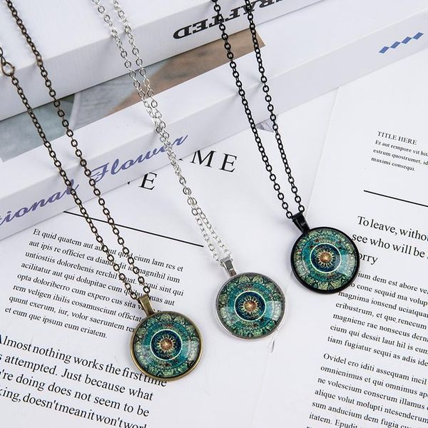 

chains earrings vintage henna yoga symbol zen buddhism glass dome jewellery, Silver