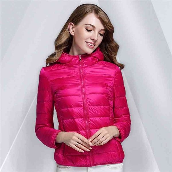

wywan women jacket fall/winter hooded ultra-light fashion lightweight down korean version warm lightwe 210916, Black